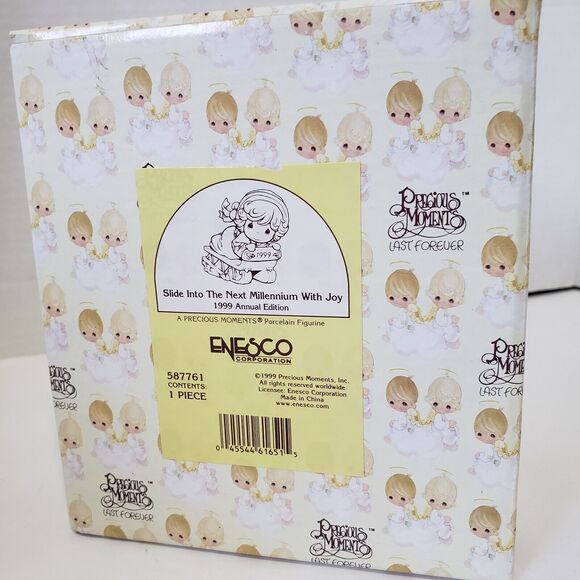 Precious Moments Slide Into The Next Millenium With Joy 1999 Annual Figurine Vtg - Picture 4 of 11